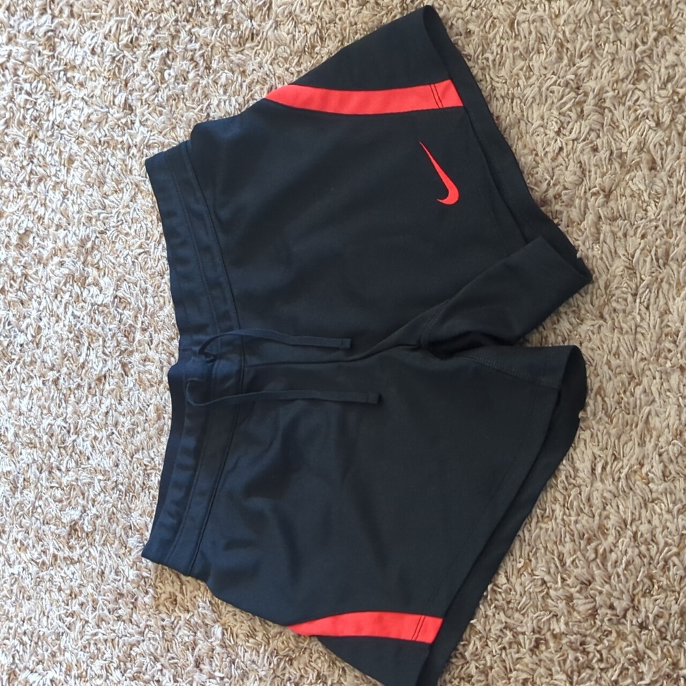 Nike Black Shorts with Red Swoosh